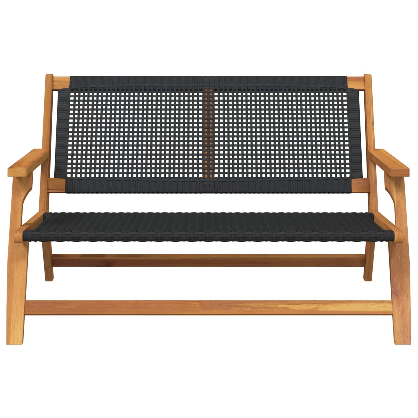 vidaXL Garden Relax Bench Black Solid Acacia Wood