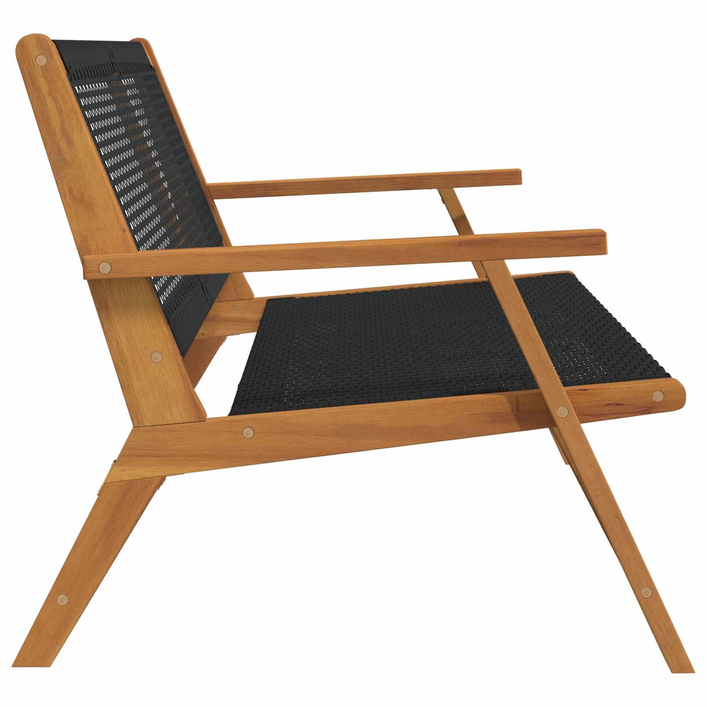 vidaXL Garden Relax Bench Black Solid Acacia Wood