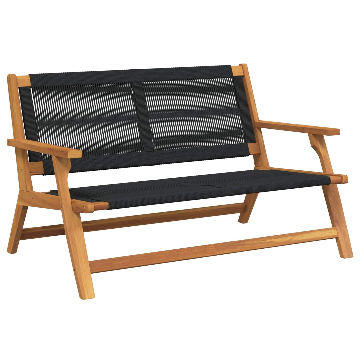 vidaXL Garden Relax Bench Black Solid Acacia Wood