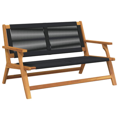 vidaXL Garden Relax Bench Black Solid Acacia Wood