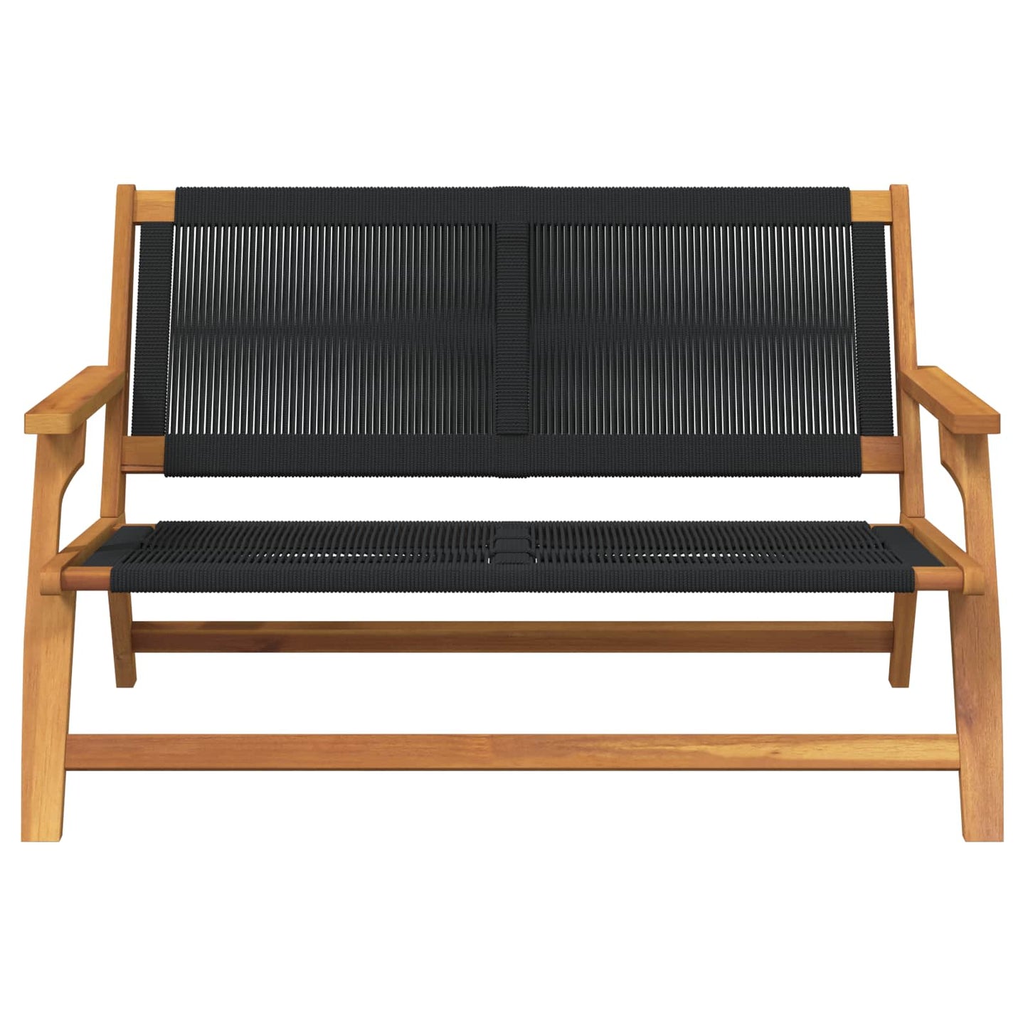vidaXL Garden Relax Bench Black Solid Acacia Wood