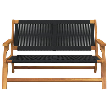 vidaXL Garden Relax Bench Black Solid Acacia Wood