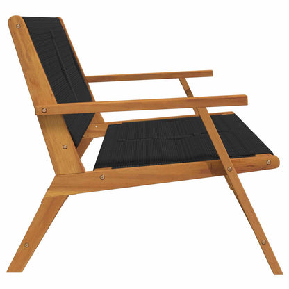 vidaXL Garden Relax Bench Black Solid Acacia Wood