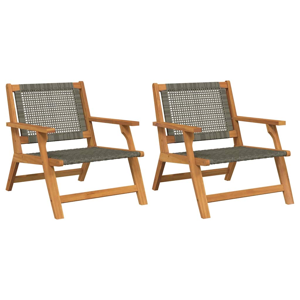 vidaXL Garden Furniture 2 pcs Grey 67 x 78 x 73 cm Solid Acacia Wood