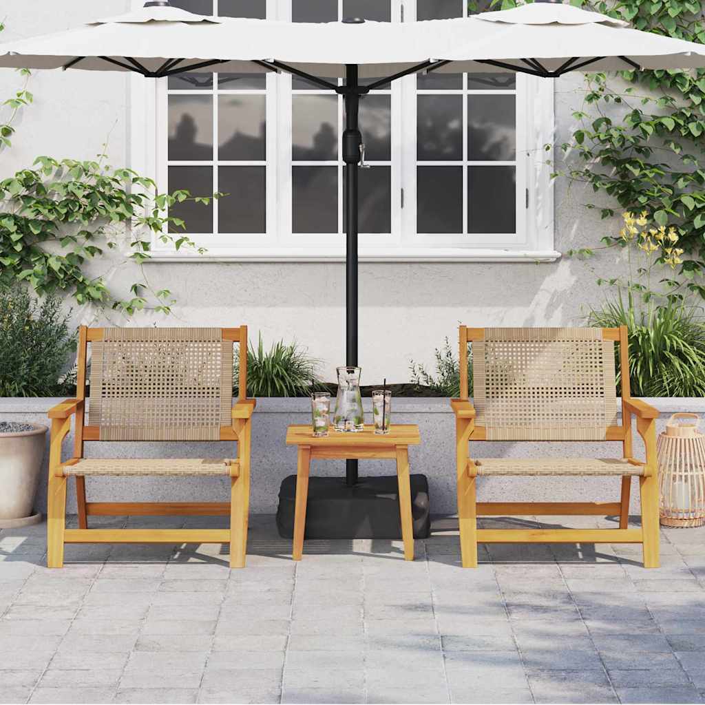 vidaXL Garden Furniture 2 pcs Beige 67 x 78 x 73 cm Solid Acacia Wood