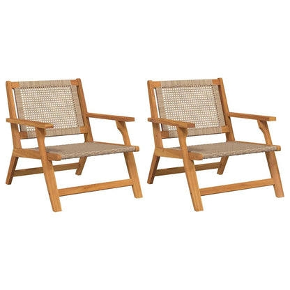 vidaXL Garden Furniture 2 pcs Beige 67 x 78 x 73 cm Solid Acacia Wood