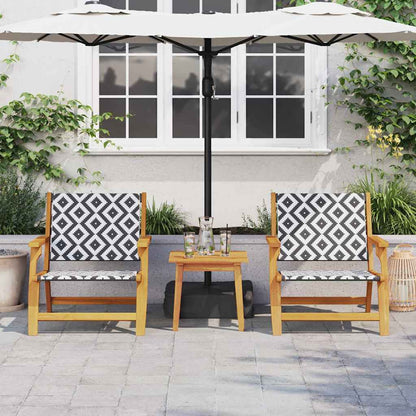 vidaXL Garden Relax Chair 2 pcs Black and White Solid Acacia Wood