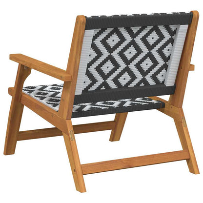 vidaXL Garden Relax Chair 2 pcs Black and White Solid Acacia Wood