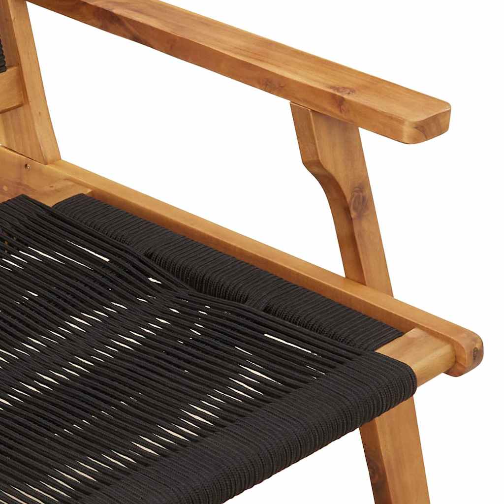 vidaXL Garden Relax Chair 2 pcs Black Solid Acacia Wood