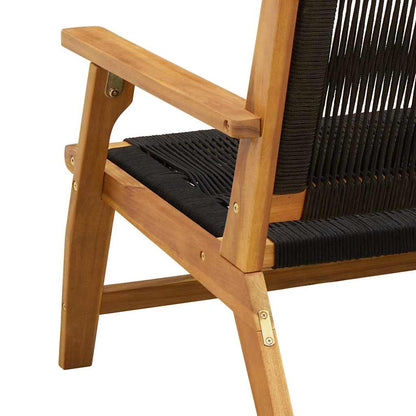 vidaXL Garden Relax Chair 2 pcs Black Solid Acacia Wood