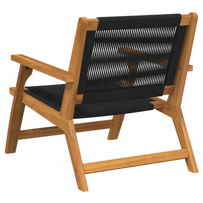 vidaXL Garden Relax Chair 2 pcs Black Solid Acacia Wood