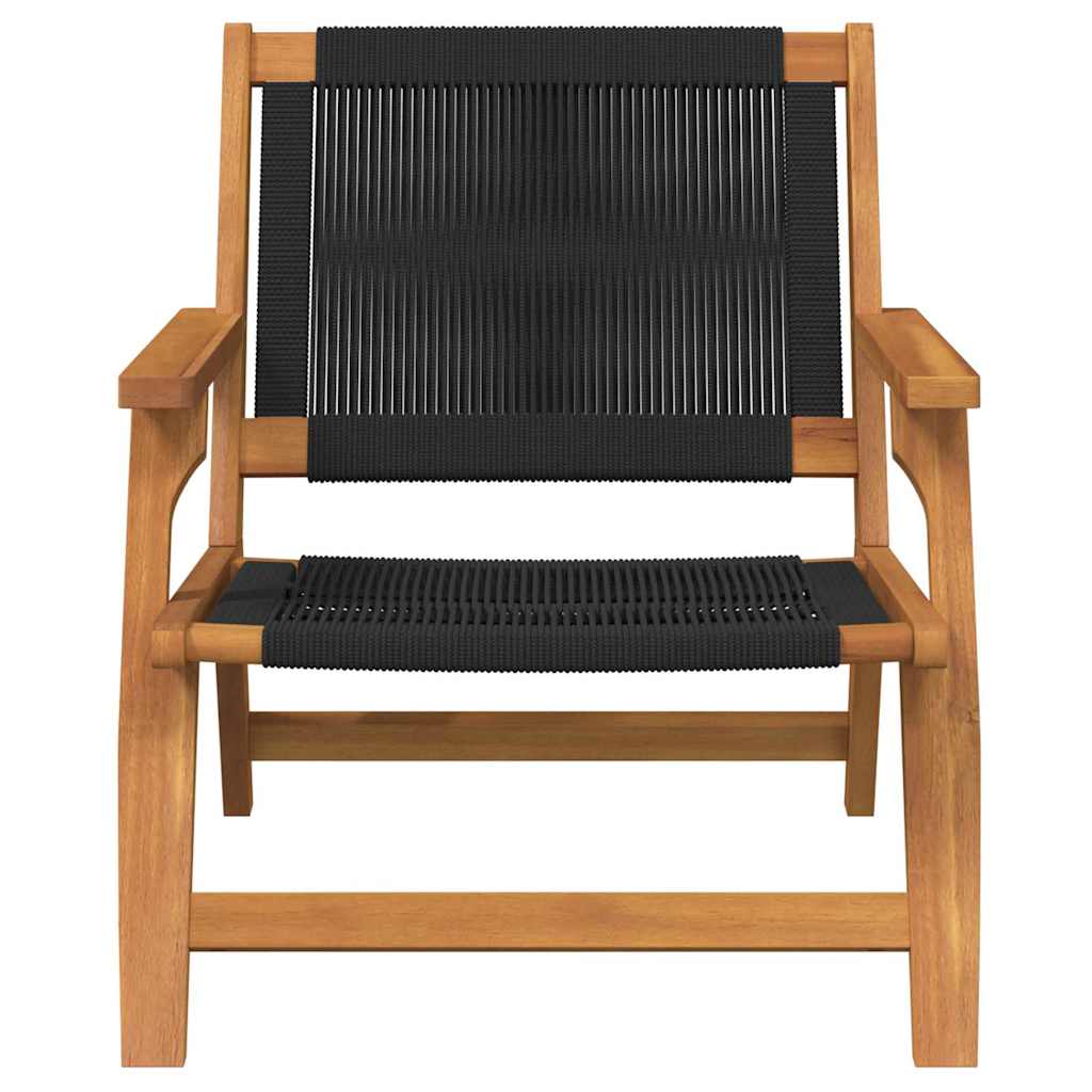 vidaXL Garden Relax Chair 2 pcs Black Solid Acacia Wood
