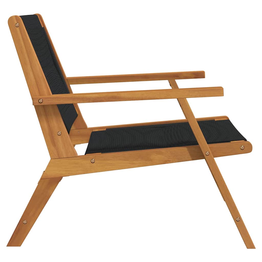 vidaXL Garden Relax Chair 2 pcs Black Solid Acacia Wood