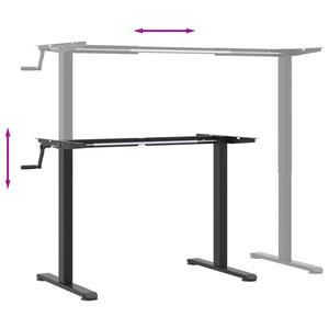 vidaXL Standing Desk Frame Black (94-135)x60x(70-114) cm Steel