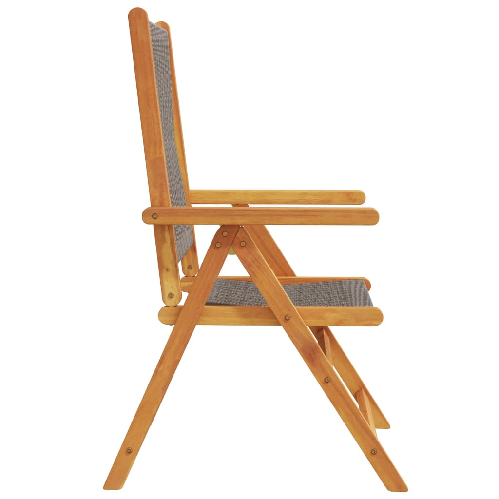 vidaXL Garden Chairs 2 pcs Grey Solid Wood Acacia and Polypropylene