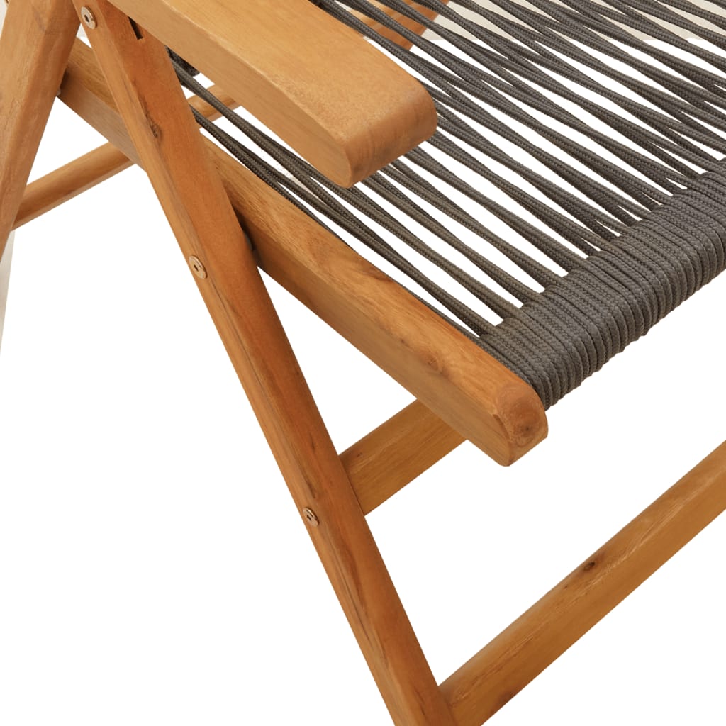vidaXL Garden Chairs 2 pcs Grey Solid Wood Acacia and Polypropylene