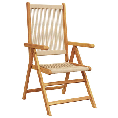 vidaXL Garden Chairs 2 pcs Beige Solid Wood Acacia and Polypropylene