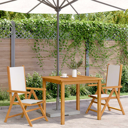 vidaXL Garden Chairs 2 pcs Cream White Solid Wood Acacia and Fabric