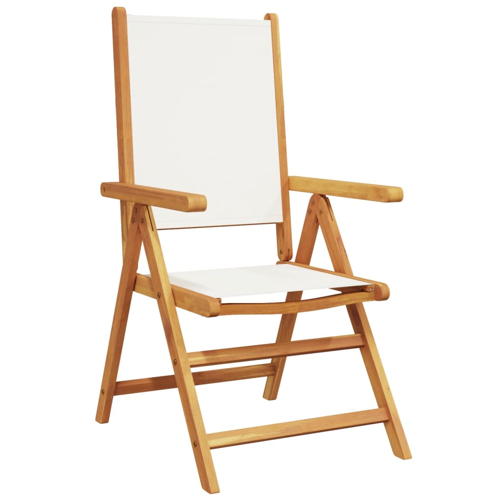 vidaXL Garden Chairs 2 pcs Cream White Solid Wood Acacia and Fabric