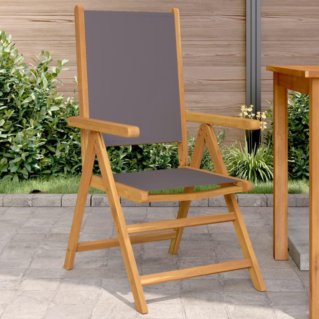 vidaXL Garden Chairs 2 pcs Anthracite Solid Wood Acacia and Fabric