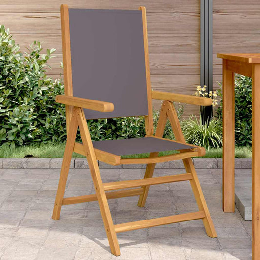 vidaXL Folding Chairs 2 pcs Anthracite Solid Wood Acacia and Fabric