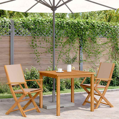 vidaXL Garden Chairs 2 pcs Taupe Solid Wood Acacia and Fabric