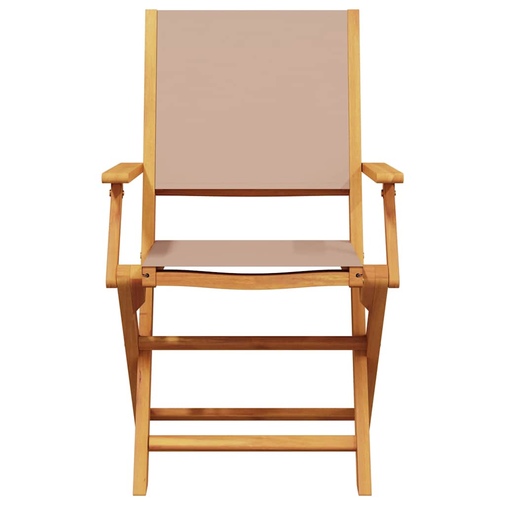vidaXL Garden Chairs 2 pcs Taupe Solid Wood Acacia and Fabric