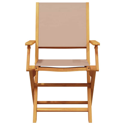 vidaXL Garden Chairs 2 pcs Taupe Solid Wood Acacia and Fabric