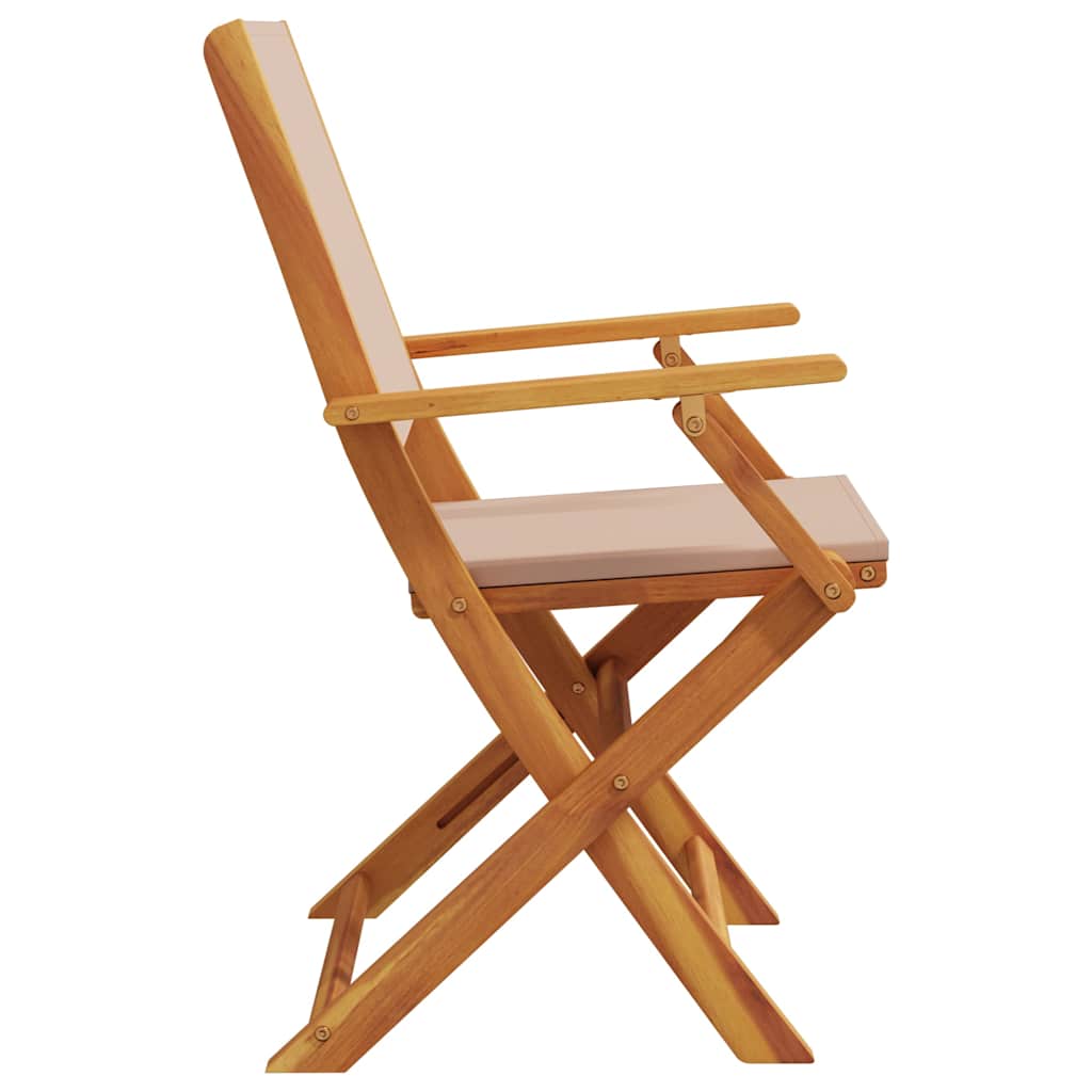 vidaXL Garden Chairs 2 pcs Taupe Solid Wood Acacia and Fabric
