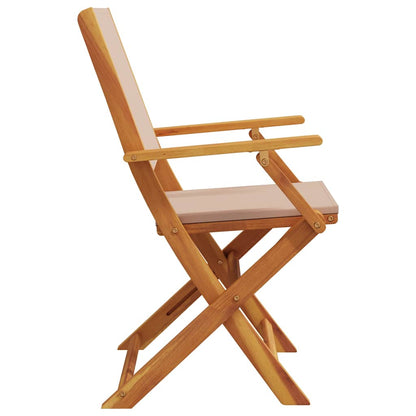vidaXL Garden Chairs 2 pcs Taupe Solid Wood Acacia and Fabric