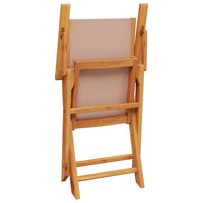 vidaXL Garden Chairs 2 pcs Taupe Solid Wood Acacia and Fabric