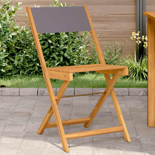 vidaXL Folding Chairs 2 pcs Anthracite Solid Wood Acacia and Fabric
