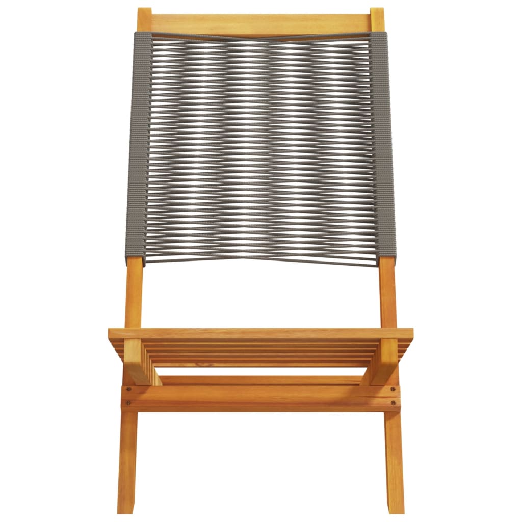 vidaXL Garden Chairs 2 pcs Grey Solid Wood Acacia and Polypropylene