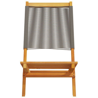 vidaXL Garden Chairs 2 pcs Grey Solid Wood Acacia and Polypropylene