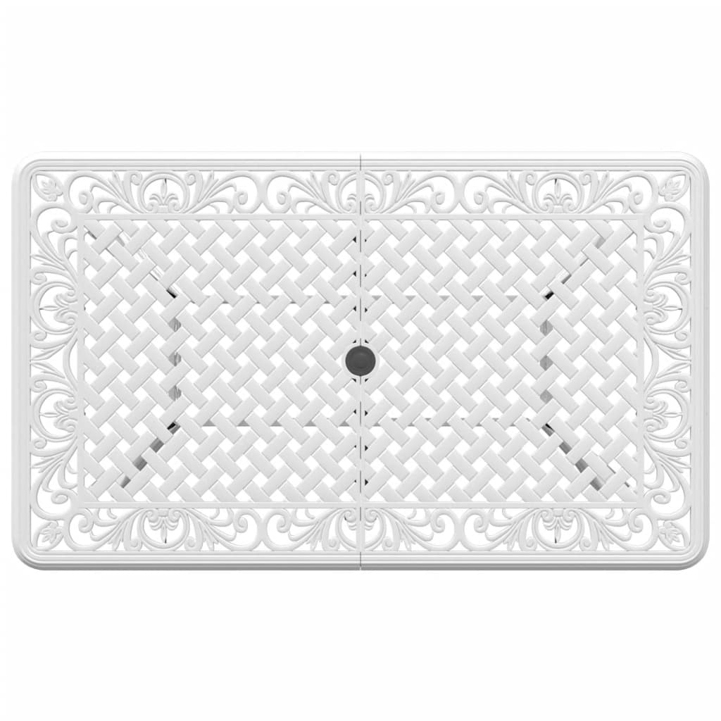 vidaXL Garden Table White 150x90x72 cm Cast Aluminium