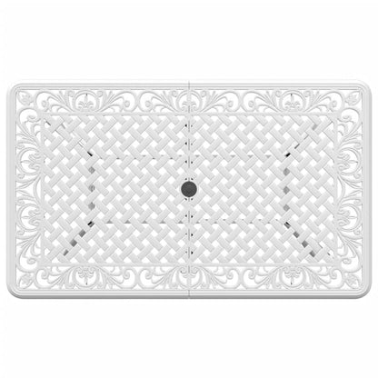 vidaXL Garden Table White 150x90x72 cm Cast Aluminium