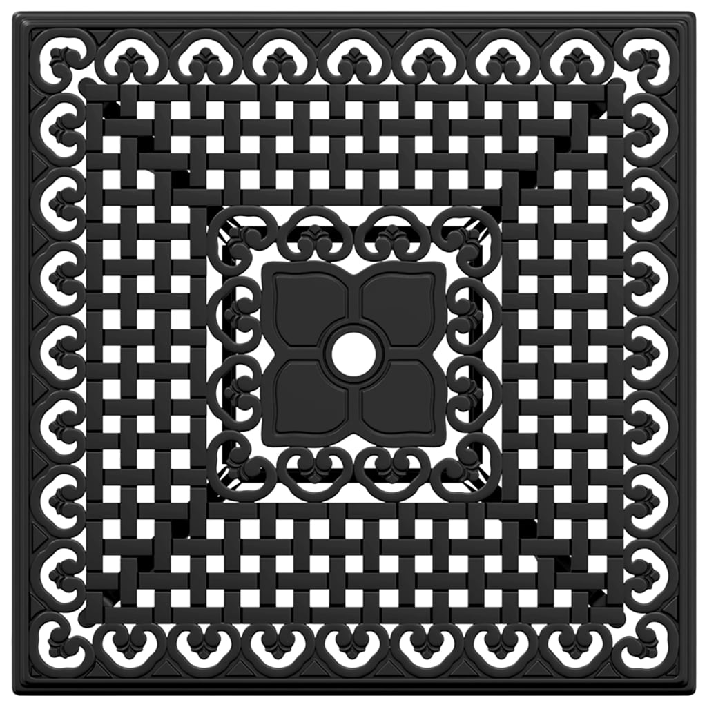 vidaXL Garden Table Black 80x80x75 cm Cast Aluminium