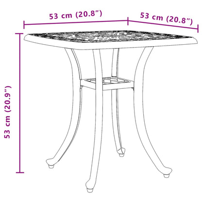 vidaXL Garden Table Green 53x53x53 cm Cast Aluminium