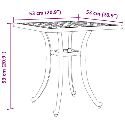 vidaXL Garden Table Bronze 53x53x53 cm Cast Aluminium