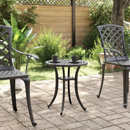 vidaXL Garden Table Black Ø48x53 cm Cast Aluminium