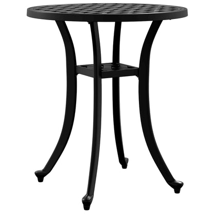 vidaXL Garden Table Black Ø48x53 cm Cast Aluminium