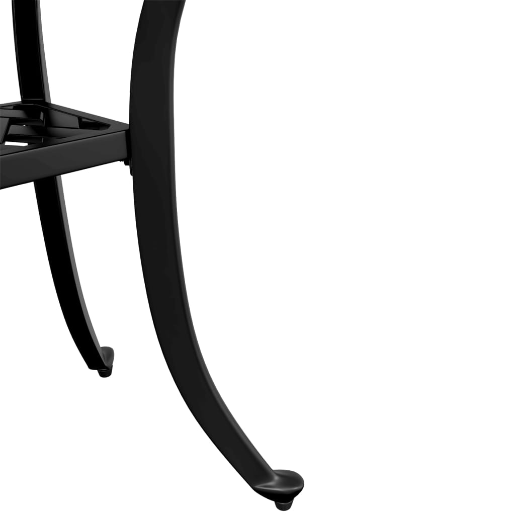 vidaXL Garden Table Black Ø48x53 cm Cast Aluminium