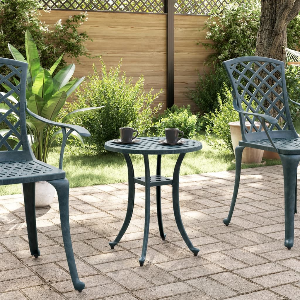 vidaXL Garden Table Green Ø48x53 cm Cast Aluminium