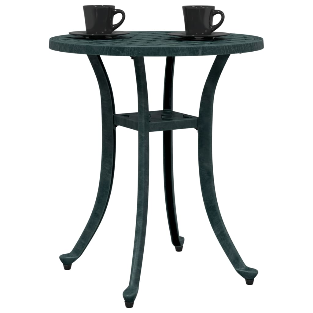 vidaXL Garden Table Green Ø48x53 cm Cast Aluminium