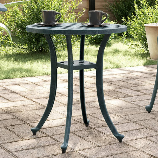 vidaXL Garden Table Green Ø48x53 cm Cast Aluminium