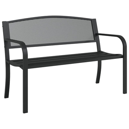 vidaXL Garden Bench | Black | Powder-Coated Steel | Standard |  Durable