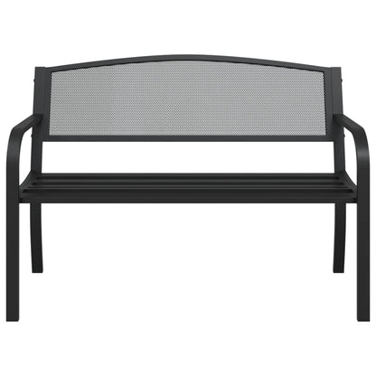 vidaXL Garden Bench | Black | Powder-Coated Steel | Standard |  Durable