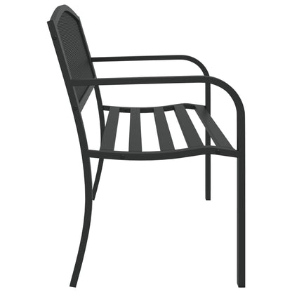 vidaXL Garden Bench | Black | Powder-Coated Steel | Standard |  Durable