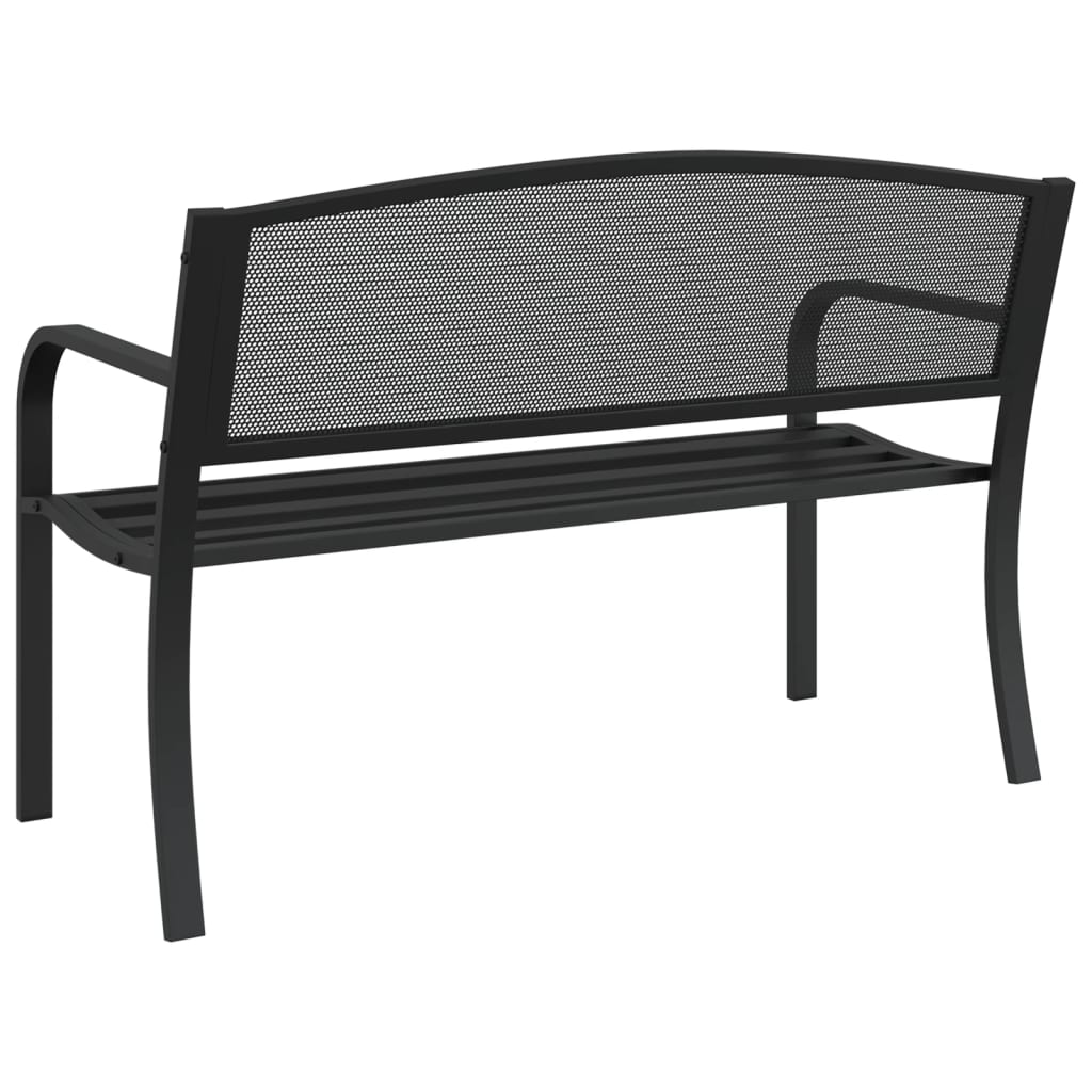 vidaXL Garden Bench | Black | Powder-Coated Steel | Standard |  Durable