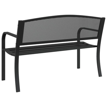 vidaXL Garden Bench | Black | Powder-Coated Steel | Standard |  Durable